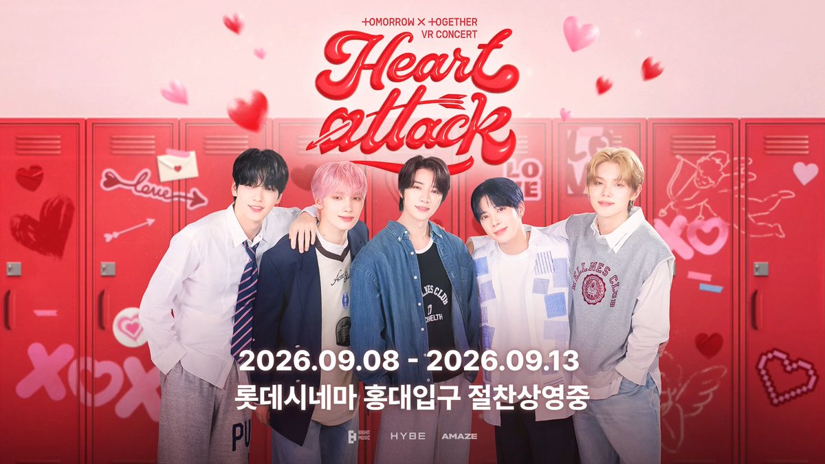 season2 #HEARTATTACK 심장을 명중하는 현실 비주얼 판타지! 투모로우바이투게더 브이알 콘서트 시즌2 #하트어택 💘오늘 재/개/봉💘 지금 바로 예매하고 설렘 가득한 순간들을 다시 만날 수 있는 기회를 놓치지 마세요✨ 📍롯데시네마 홍대입구 🔗 #투모로우바이투게더 #TOMORROW_X_TOGETHER #TXT #TXT_VRConcert #VR콘서트 #브이알콘서트