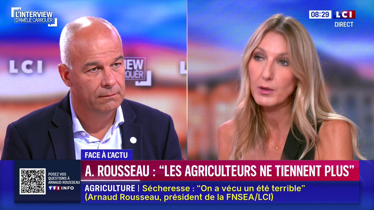 🔴 Augmenter les prix ? Arnaud Rousseau 🗣️ "Au nom de quoi, les agriculteurs devraient être systématiquement la variable d'ajustement ? Dans une baguette de pain qui coûte 1,10 euros, la part du blé qui revient à l'agriculteur, c'est 7 à 8 centimes." ➡️ Amélie Carrouër