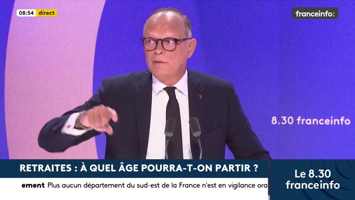 🔴 Proposition de Gabriel Attal de ne plus se baser sur un âge de départ à la retraite ➡️ "Lorsqu'on érige comme critère la seule durée de cotisation, on crée des injustices formidables pour les plus fragiles, pour les carrières hachées", explique Édouard Philippe