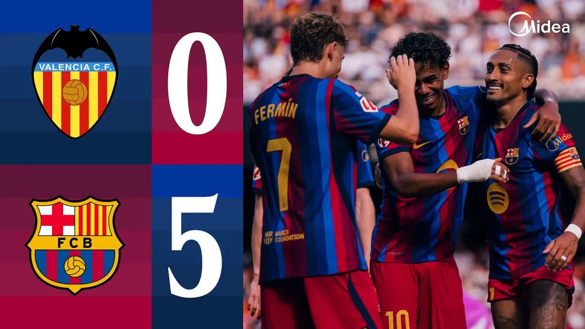 Valencia 0️⃣ - 5️⃣ Barça 🍿 Midea | #LaLigaHighlights