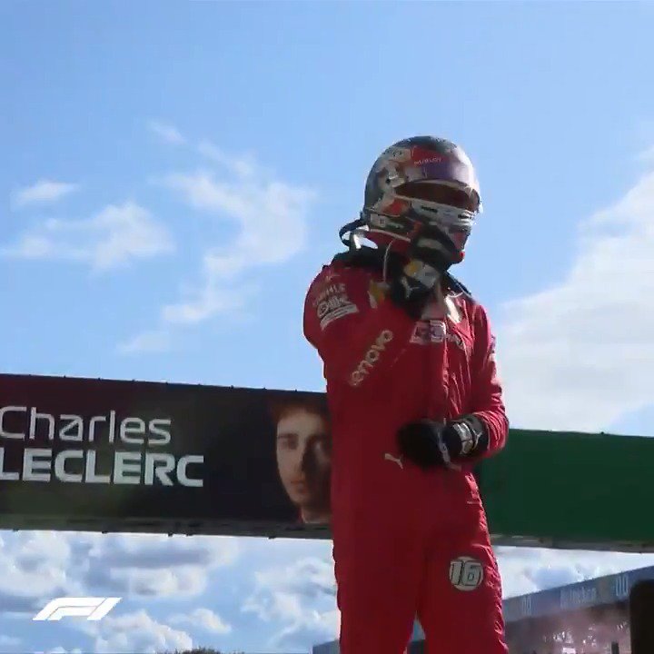 on this day in 2019, charles won in monza during his debut season for ferrari, the first ferrari win in monza since 2010. a special win in front of the tifosi ❤️