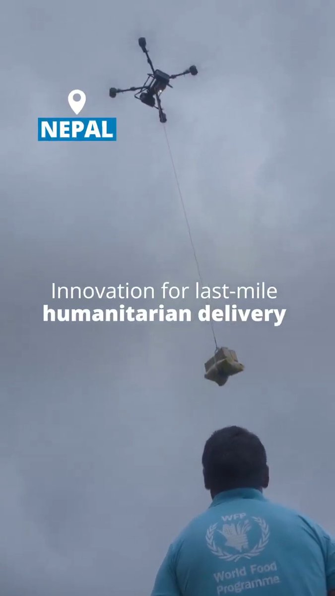 #Nepal: Humanitarian cargo drones are helping deliver food assistance across the last mile. Recent flash floods damaged roads and bridges, leaving many communities cut off from support. By combining trucks, helicopters and humanitarian drone technology, WFP is expanding the reach of its flood response and finding new ways to reach families in remote locations.