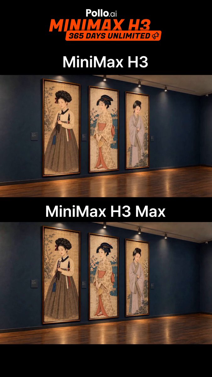 AI 영상에서 은근히 어려운 게 사람의 ‘감정 표현’입니다. 그래서 같은 이미지와 프롬프트로 MiniMax H3 vs H3 Max를 직접 비교해봤습니다. 표정, 눈빛, 움직임까지 비교해보면 차이가 꽤 흥미롭습니다. 여러분이 보기엔 어느 쪽이 더 자연스러운가요? 👀 현재 Pollo AI에서 MiniMax H3와 H3 Max 모두 Unlimited 프로모션 중입니다. 폴로 AI