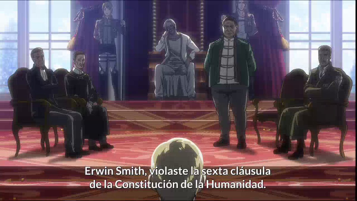 Mirá si Erwin se iba a rendir tan fácil, desde el primer momento que habló con Nile se había encendido la chispa de la revolución Y el tipo va y logra un golpe de estado así como si nada, es increíble lo de este tipo. Pixis también uniéndose a ellos porque es alguien que prioriza a la supervivencia de la humanidad, es otro genio.