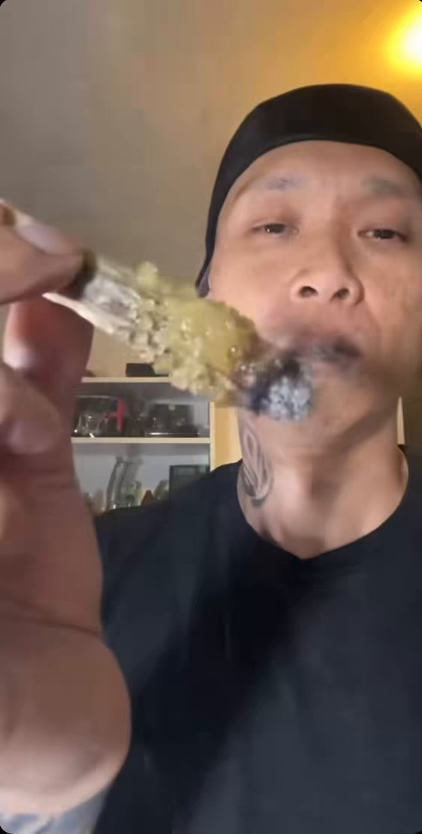 Taking that hit like it’s personal 😭😂, would you wanna try that blunt ??