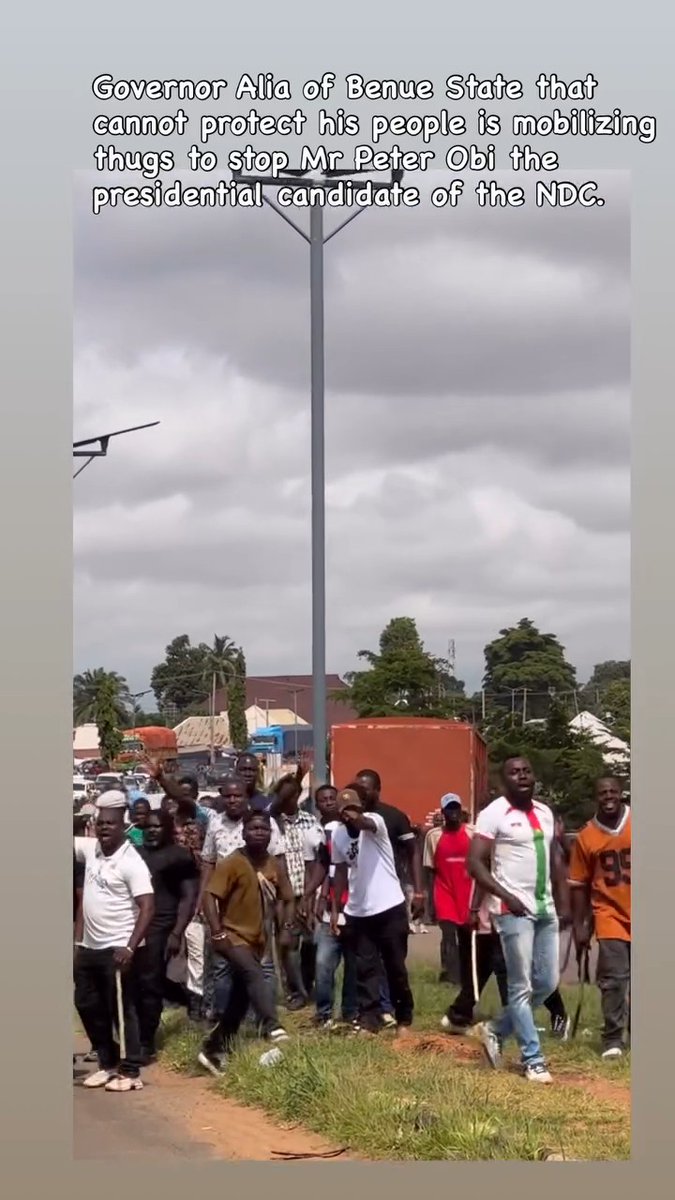 “Peter Obi, go back!” — Benue State Youths protest after NDC presidential candidate, Peter Obi, arrived in the state