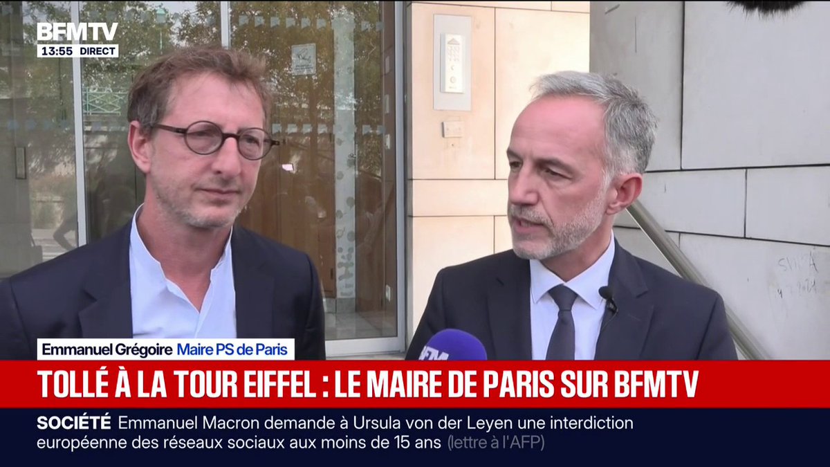 Éviction du personnel féminin de la tour Eiffel : Emmanuel Grégoire maire PS de Paris, annonce l'ouverture de deux enquêtes