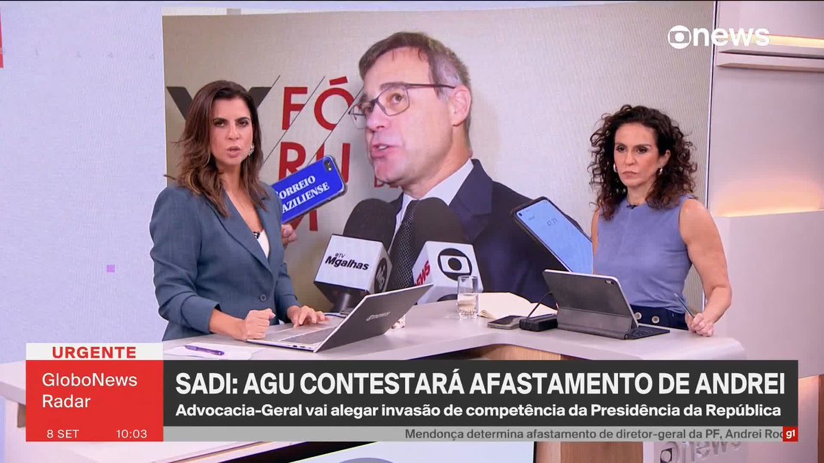 Gilmar Mendes pede vista e adia análise de afastamento de diretor da PF; Andréia Sadi: AGU prepara reação e aponta invasão de competência da Presidência em decisão de Mendonça. ➡️ #GloboNewsRadar - de segunda a sexta, às 8h30, na #GloboNews. Assista na TV e no Globoplay