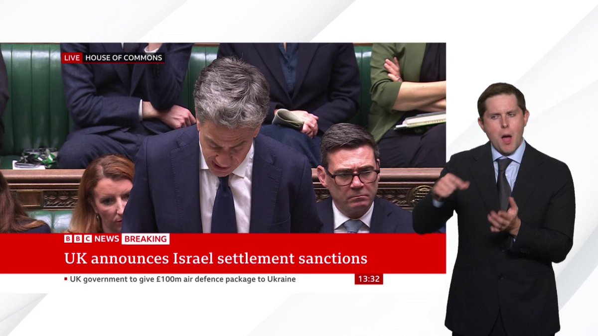 "Britain is not silent in the face of deep injustice and nor is it powerless," Ed Miliband says "If there is one lesson of recent decades, it is that we will never have stability in the Middle East without a two-state solution," he adds Follow live: