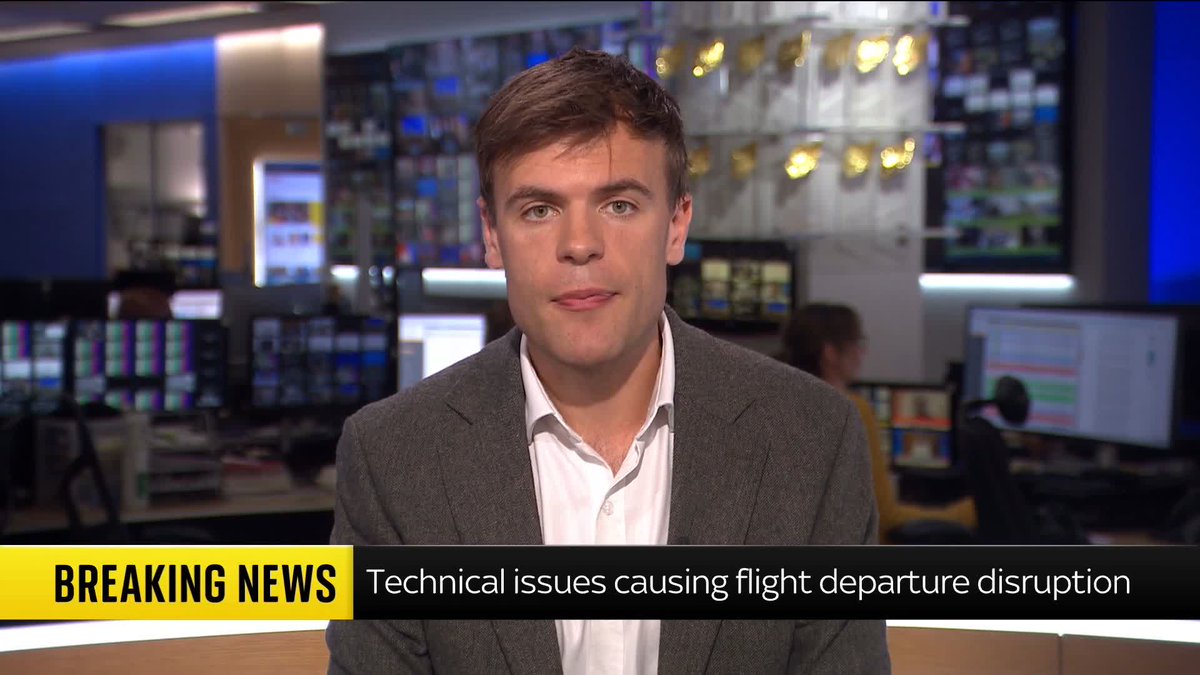 BREAKING: Technical issues are causing disruption to flight departures in the UK, according to National Air Traffic Services. Sky's Barnaby Papadopulos reports. Latest: 📺 Sky 501, Virgin 602, Freeview 233 and YouTube
