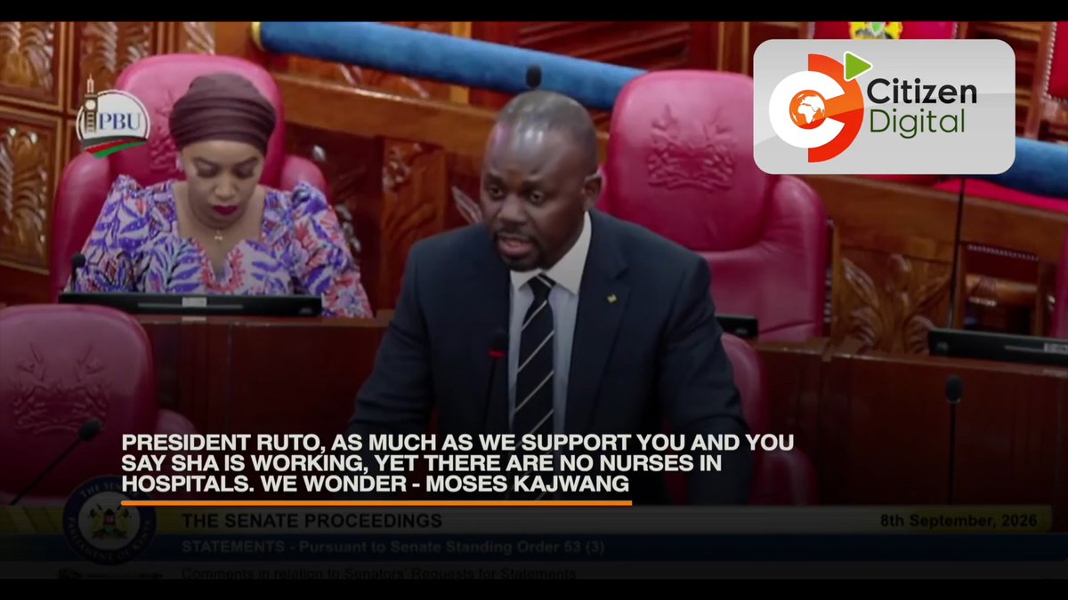 President Ruto, as much as we support you and you say SHA is working, yet there are no nurses in hospitals. We wonder - Moses Kajwang