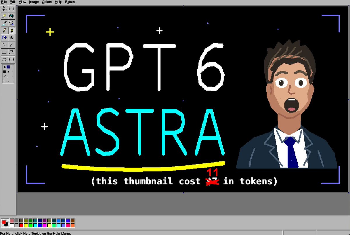 $11 for Astra to make a thumbnail for today's livestream with ms paint