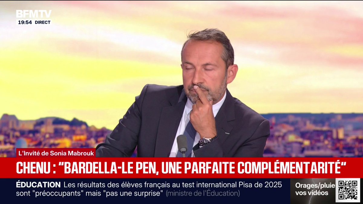 Jordan Bardella sera "bien sûr" le Premier ministre de Marine Le Pen si elle est élue présidente, assure Sébastien Chenu