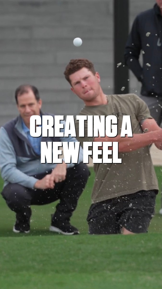 “That’s a strange feeling.” For an elite golfer trying to change their technique, that can be a great feedback. When a movement is deeply ingrained, the new pattern will probably feel unfamiliar at first. One of our favorite techniques for creating a new feel is reactive neuromuscular training. By pushing Michael Brennan in the direction of his sway, Dr. Rose gives him a reason to resist, helping him develop a feel for avoiding it.