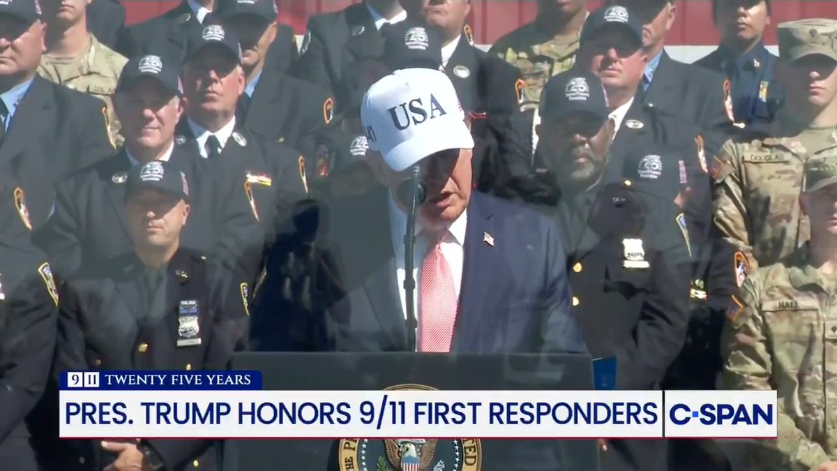 President Trump recalls what he did post 9/11 attack: "I was building a big building in New York and I took the whole crew down there right after this happened and they had no hesitation."