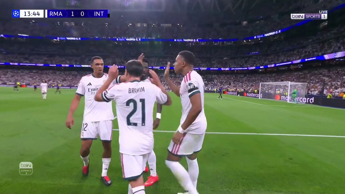 كيليان مبابي يفتتح التسجيل لريال مدريد ⚽🔥 #دوري_أبطال_أوروبا