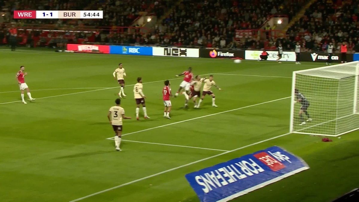 Jacques Ekomie heads home to put Wrexham back on terms against Burnley! 🔥