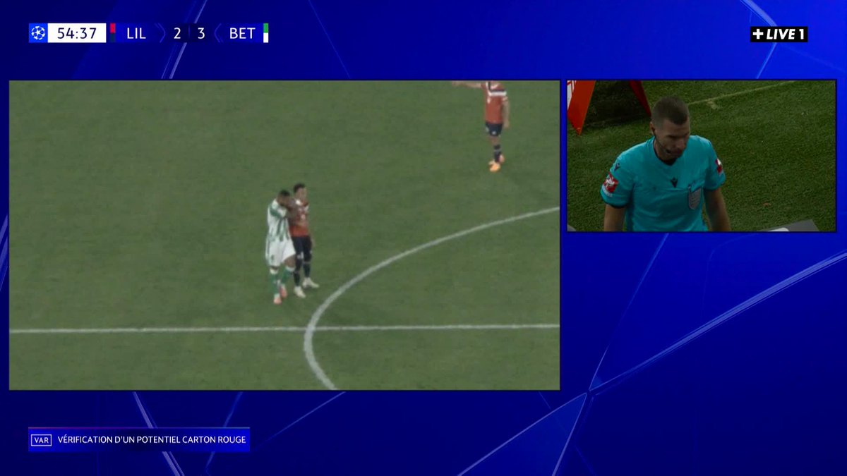 🚨🚨 LE TRÈS VILAIN GESTE D’ETHAN MBAPPÉ 🇫🇷 PROVOQUÉ PAR NATAN 🇧🇷… CARTON ROUGE !!!! 🟥 Décidément c’est pas la semaine des Mbappé face au Betis… 🎥 CANAL+ Foot