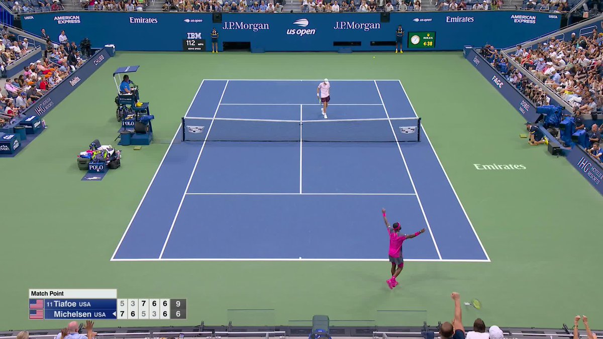 From two sets down … Frances Tiafoe completes the biggest comeback of his career! Big Foe is a US Open semifinalist once again 👏