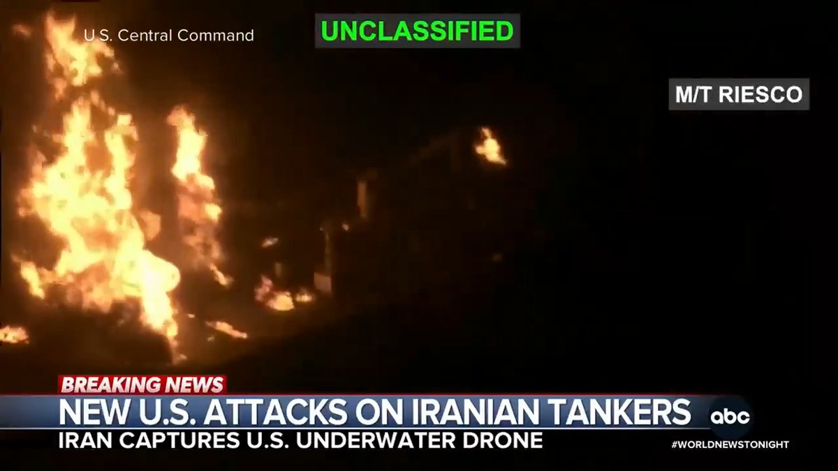 In response to Iran shooting missiles at American warships, the U.S. ramped up attacks on Iranian oil tankers – hitting 5 ships, U.S. official says. It comes as the average price of gas surges to $4.17 per gallon. @RachelvScott reports.