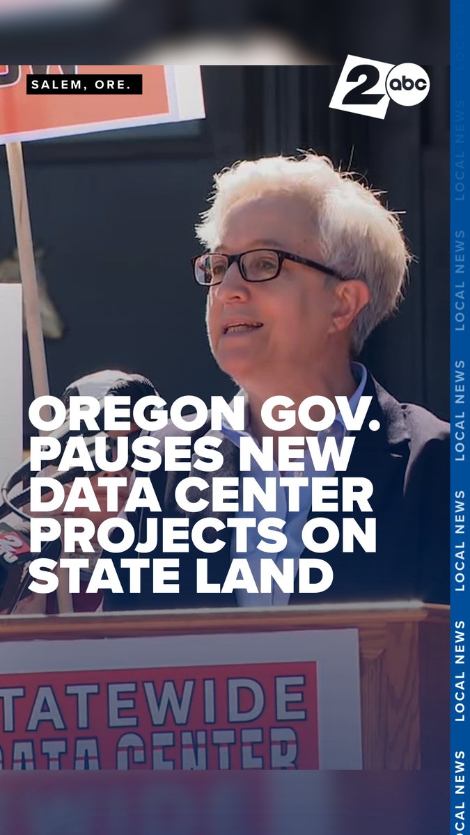 Oregon Governor Tina Kotek issued an order pausing new data-center projects on state land. It directs every state agency to immediately pause unapproved requests for easements, leases, permits & sales of state-owned property for data center projects.
