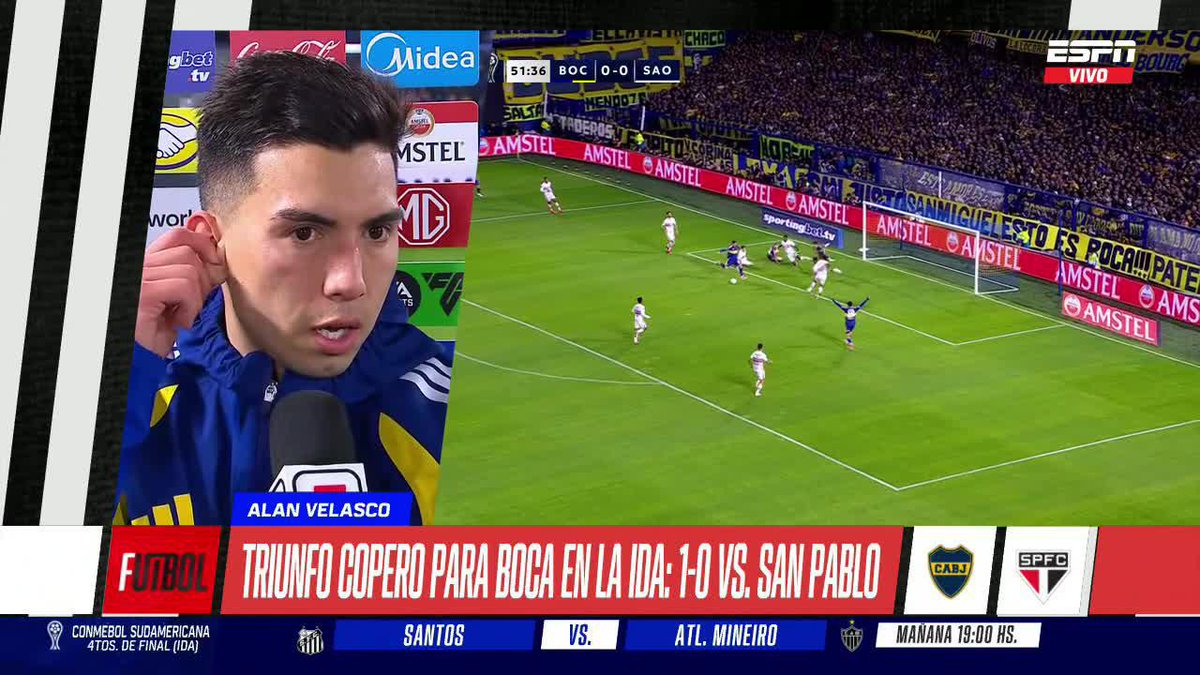🔵🟡🔵 "AHORA VAMOS A TRATAR DE PASAR ALLÁ" Alan Velasco analizó el triunfo de Boca por la mínima ante Sao Paulo. ▶️ Mirá #ESPNF10 en el Plan Premium de #DisneyPlus