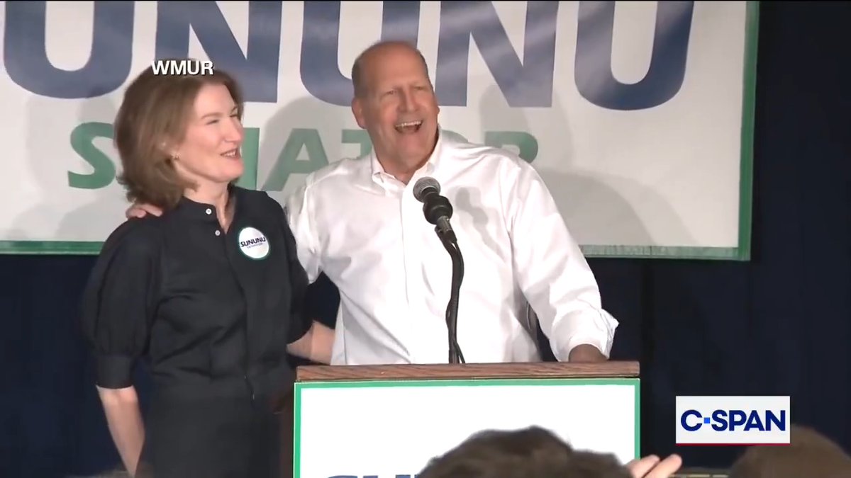 Republican John Sununu thanks supporters after winning New Hampshire's U.S. Senate primary. He'll face Democrat Chris Pappas in the general election.
