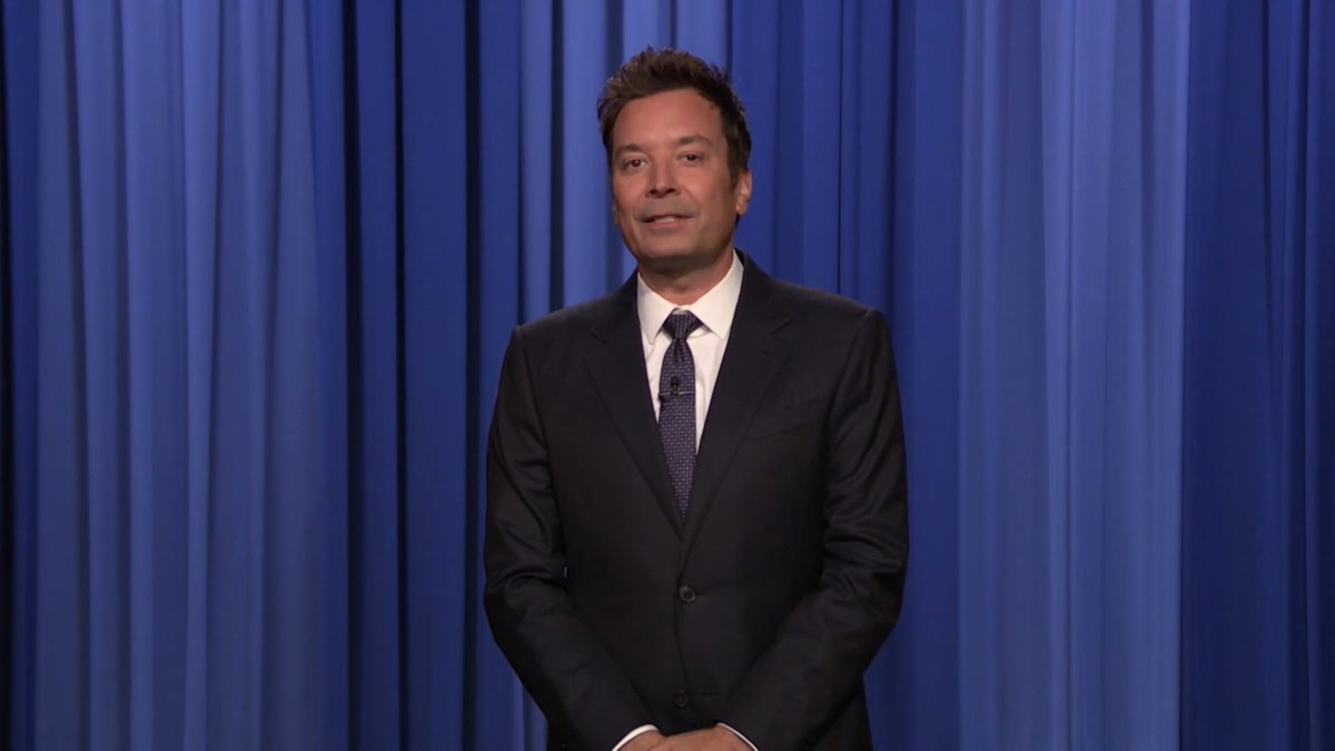 Over the weekend, while stepping off Air Force One, Trump debuted a darker hairstyle. It’s what happens when you hire the reflecting pool people to dye your hair. #FallonTonight