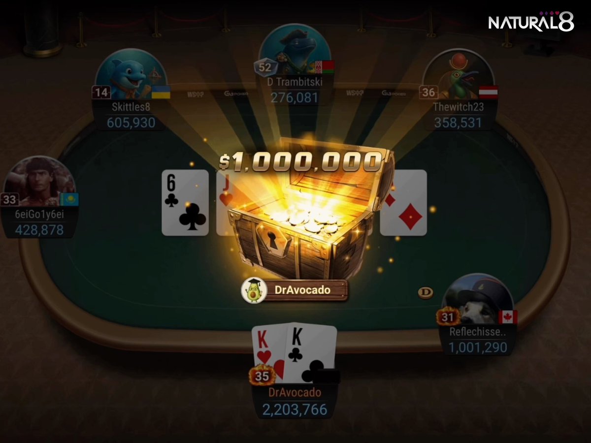 $1,000,000 FOR ONE KNOCKOUT?! 🤯📦 Congrats to DrAvocado for pulling the $1M Top Mystery Bounty 🎯💰 in WSOP Online Event #17: $250 Mystery Millions! 💸 The #WSOPOnline runs through 29th Sept. There’s still plenty of time to play for a bracelet! 🔥 🎟️ New to #Natural8? Sign up and complete KYC by 28th Sept to claim a FREE $15 WSOP Online ticket! T&Cs apply.