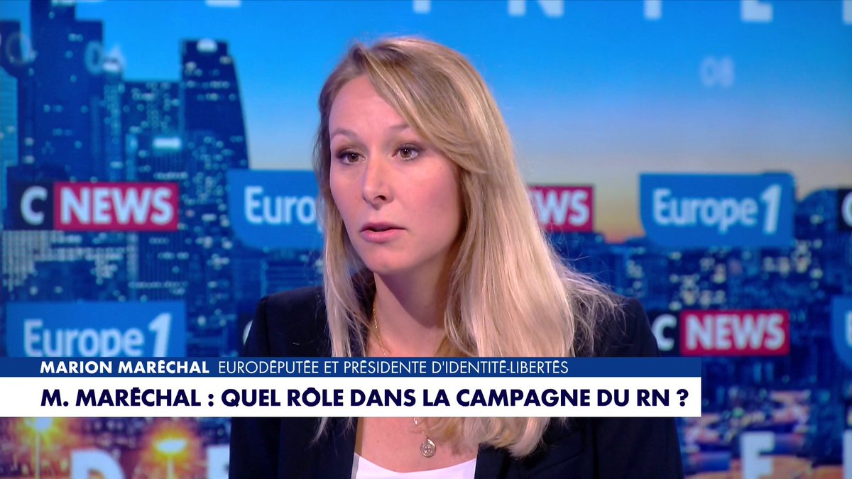 Marion Maréchal, présidente du mouvement Identité-Libertés et eurodéputée dans #LaGrandeInterview : «Jordan Bardella comme moi voulons la victoire de Marine Le Pen» Toute l'info est à retrouver sur