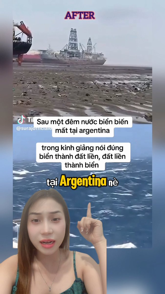 Hiện tượng lạ, Argentina nước biển rút khô hết , chuyện gì xảy ra ? #viral #viralvideo #ThaoTien #argentina