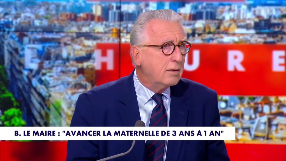 B. Lemaire propose d'avancer la maternelle à 1 an : "Mais franchement, l'école à 1 an, il est fou ! Puis l'usine à 10 ans, puis la retraite à 70 ans. Il est tombé sur la tête !" déclare Vincent Hervouët #HDPros #Europe1