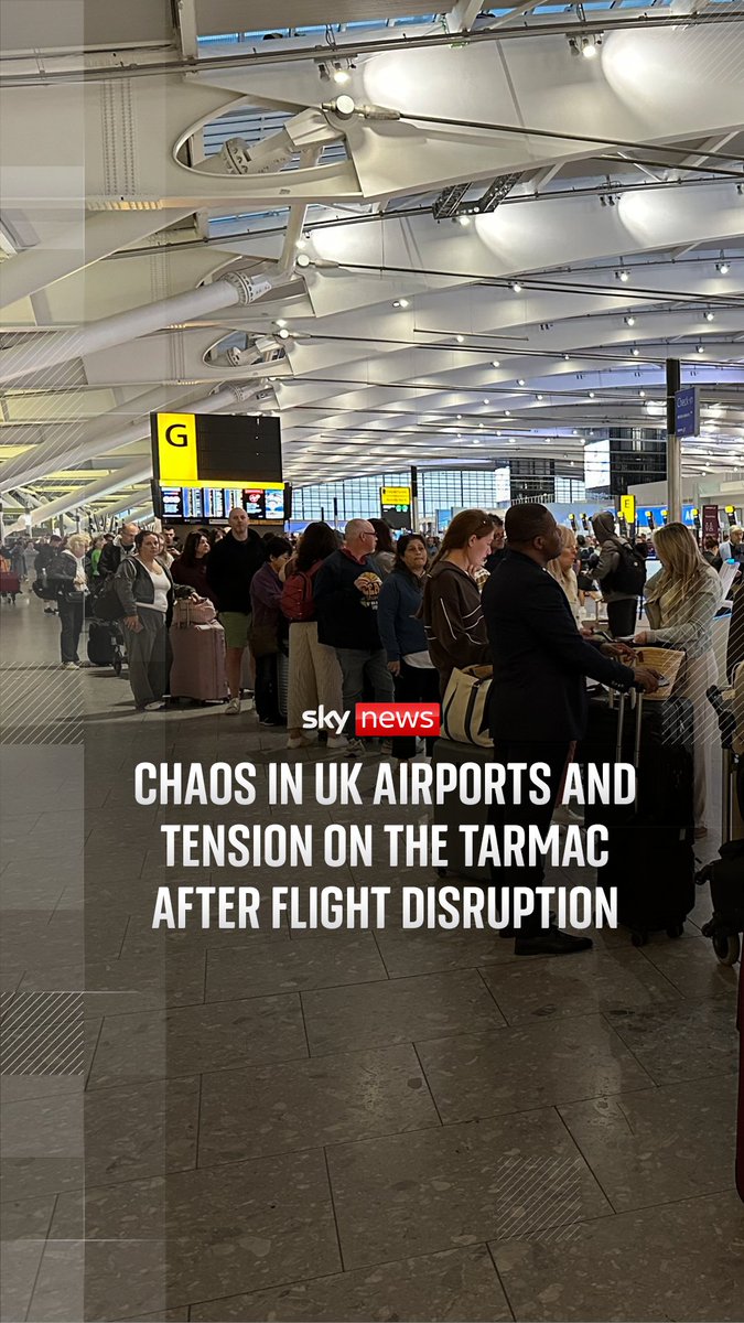 Over 1,000 flights have been cancelled after a technical fault at air traffic control provider NATS. Sky's emma birchley has been at Heathrow overnight and says there's been chaos in airports and tension on the tarmac.