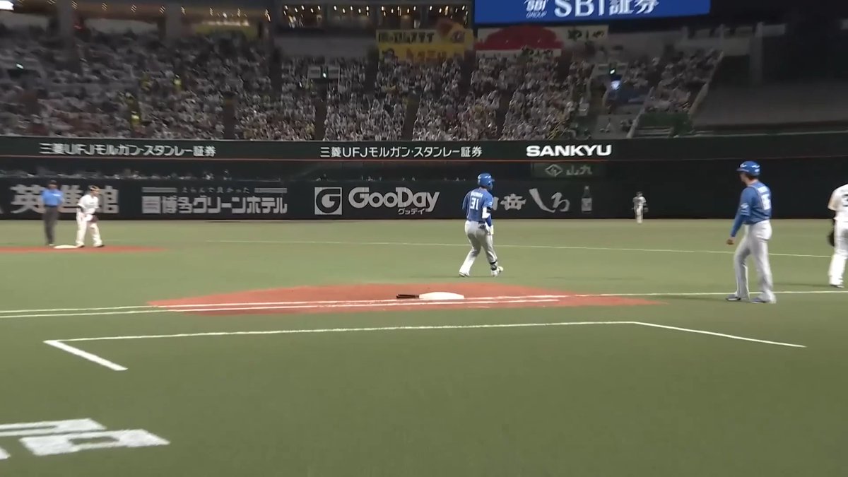 プロ2本目の安打はバットを折りながらライン際へ‼️ 北海道日本ハム 柴田獅子 選手のヒット✨