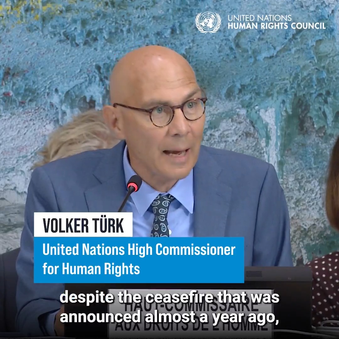 .UN Human Rights chief Volker Türk is appalled by Israeli proposals for the forced expulsion of all Palestinians from Gaza. He told the United Nations Human Rights Council that, in the West Bank, Israel's annexation continues unabated despite the clear ruling of the CIJ_ICJ. #HRC63