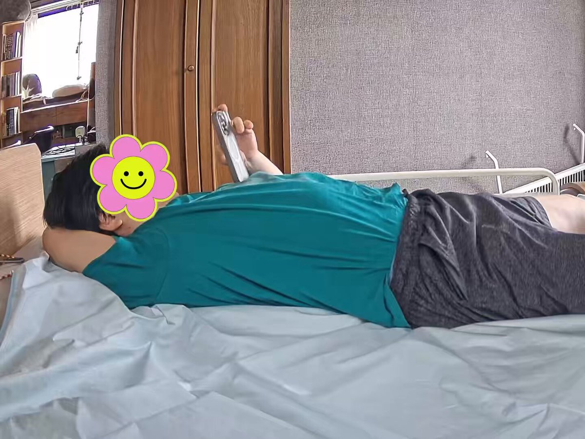 見守りカメラにベッドでゴロゴロしてたときに猫が添い寝しにきた様子が録画されていたけど、あまりにも動きがプロすぎる。これはプロのソイナーですわ。