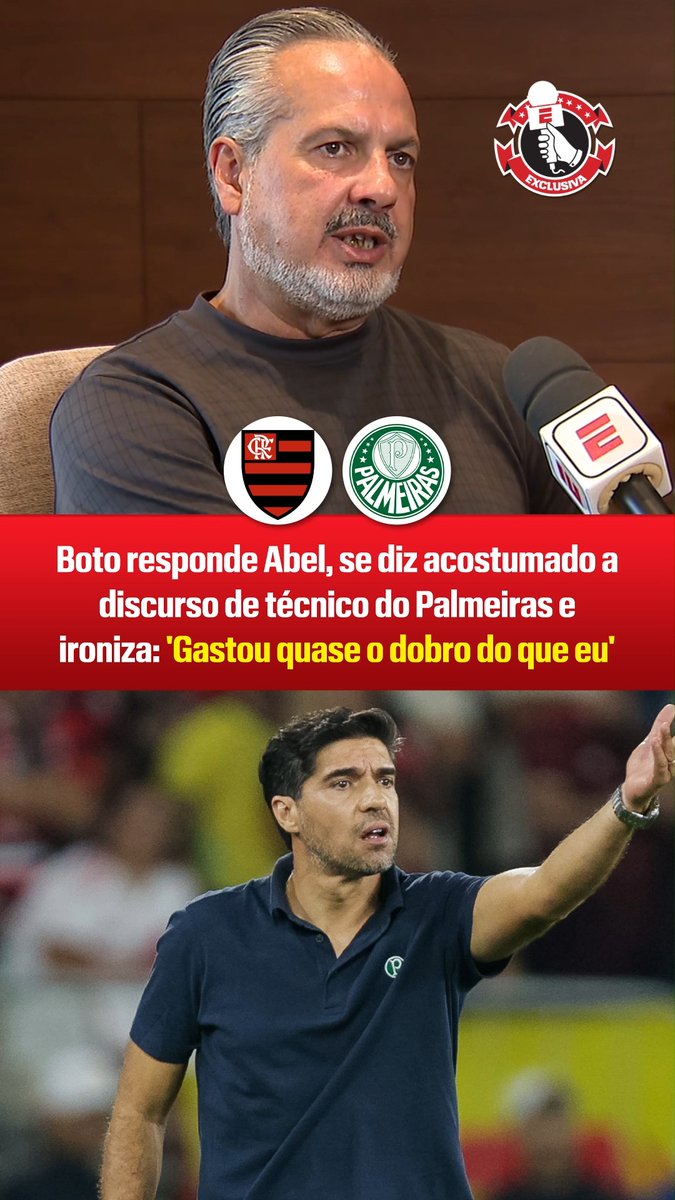 “Gastou quase o dobro do que eu!” 💸🗣️ Em entrevista exclusiva à ESPN, Boto disse estar acostumando com os discursos de Abel Ferreira, técnico do Palmeiras. 📺 Assista a Independiente del Valle x Flamengo nesta quinta-feira (10), às 21h30 (de Brasília), ao vivo pela ESPN no Plano Premium do #DisneyPlus #FutebolNaESPN #LibertadoresNaESPN #Flamengo #AbelFerreira #Palmeiras