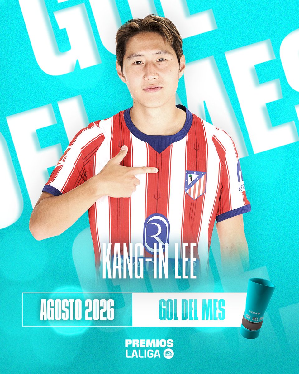 Un zurdazo ๐๐๐ฌ๐๐จ๐ฆ๐ฎ๐ง๐๐ฅ. ๐ฐ๐ท Kang-In Lee, del Atlรฉtico de Madrid, es el autor del ๐๐๐ ๐๐๐ ๐๐๐ de agosto en LALIGAEASPORTS. LALIGAGOALOFTHEMONTH | PREMIOSLALIGA