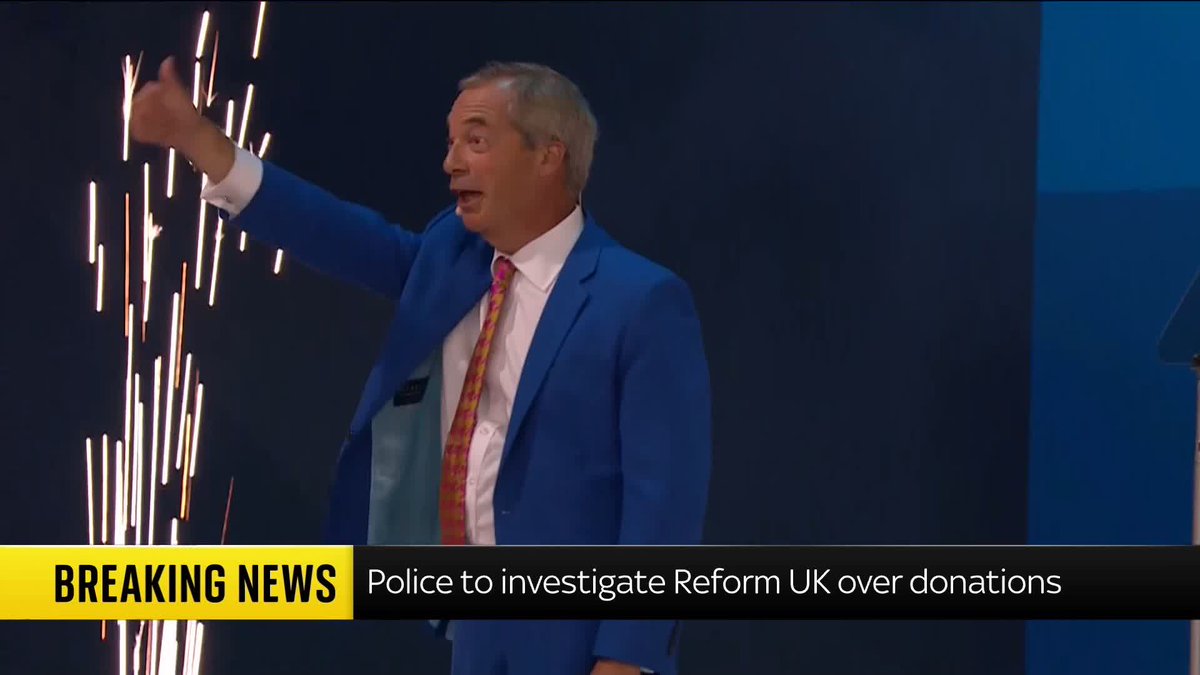 BREAKING: Met Police to investigate Reform UK over donations which may have broken electoral law. Reform UK deny these allegations broadcast by Channel 4 News. Political correspondent Ali Fortescue has the latest from the Met.