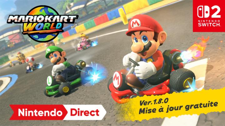 Une mise à jour gratuite de #MarioKartWorld fera son arrivée... après le #NintendoDirect ! ☑️ 10 circuits de Super Mario Kart rejoignent le mode Course VS ☑️ Deux nouveaux rallyes rejoignent le mode survie