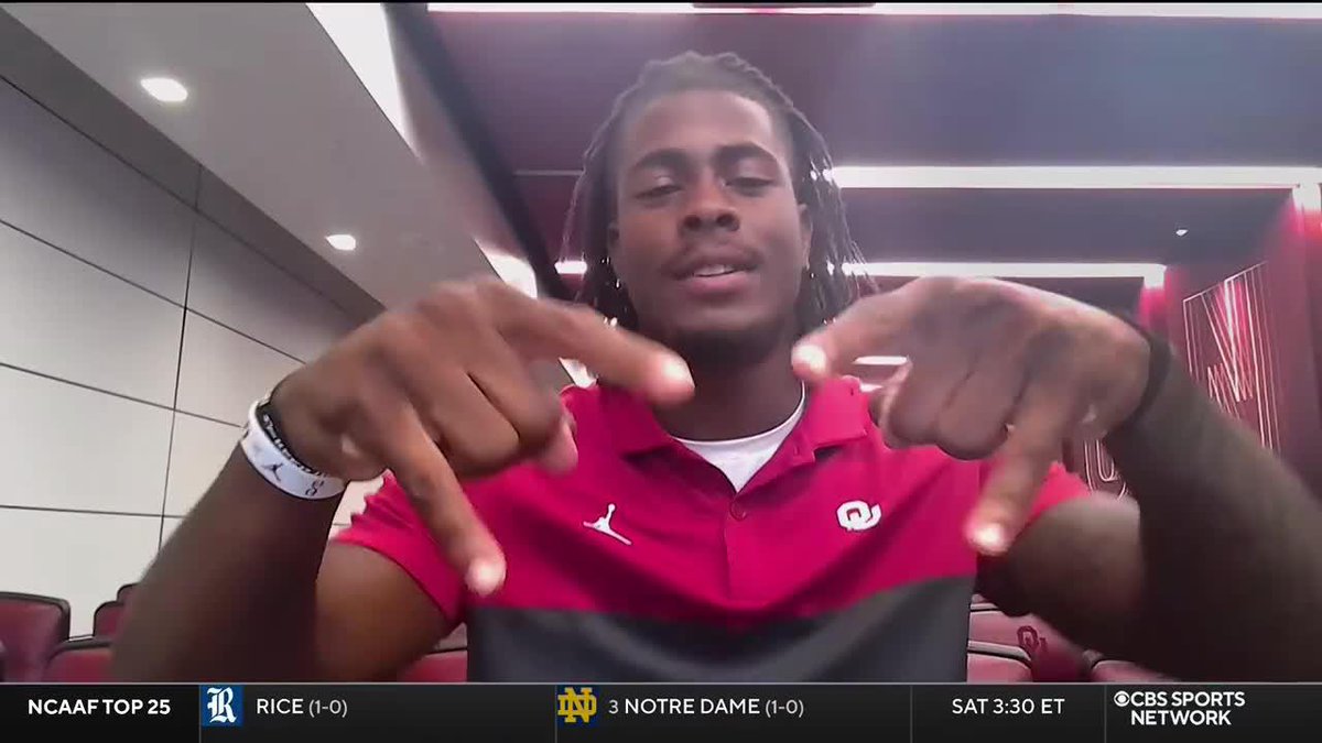 "I love you but it's always gotta be Horns Down." 😂 Oklahoma Football's Danny Okoye to Brian B.J. Jones