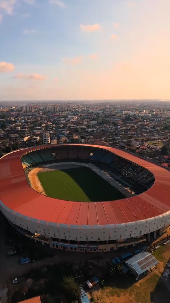 Aerial view of Teslim Balogun Stadium 🏟️ home of Nigerian football in the heart of Surulere, Lagos.