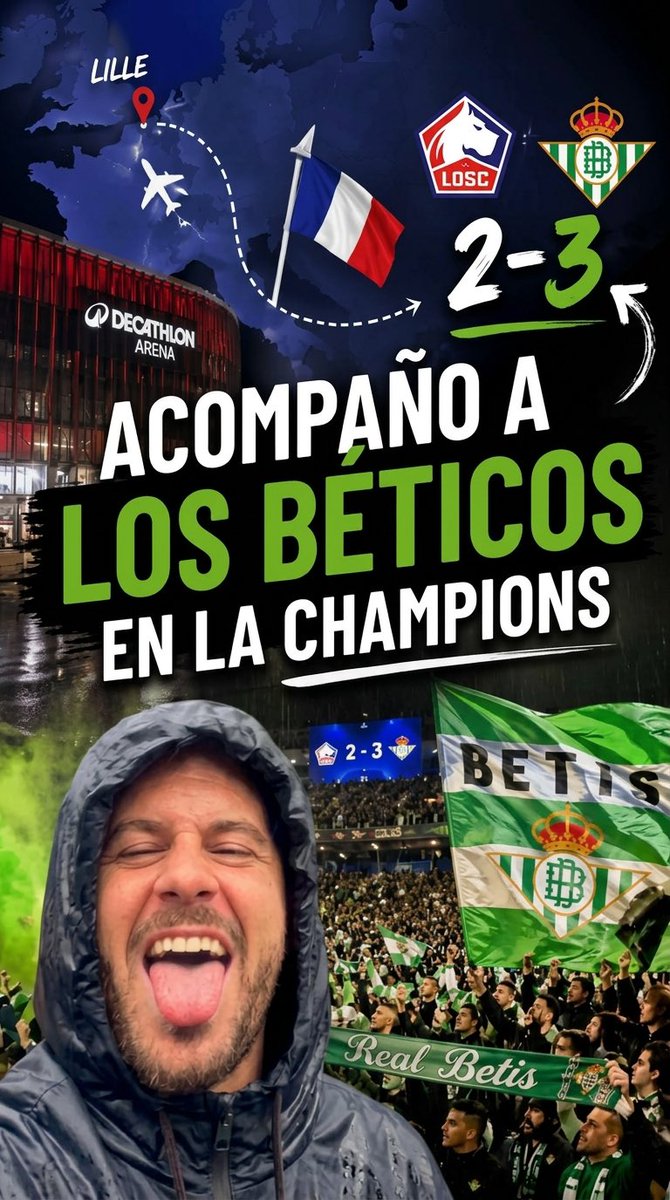Béticos, ayer fue un día para el recuerdo. Tuve la suerte de poder vivirlo con vosotros desde Lille. Os comparto mi experiencia del estreno en la Champions. ¡A ver qué os parece! ❇️