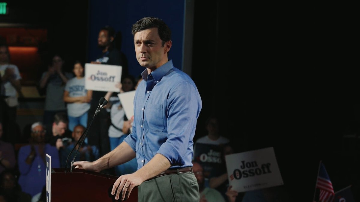 Ossoff: I suspect many of you are here because you're so deeply troubled by the pain so many of our fellow human beings are enduring right now. The terror of a child watching ICE take away her mother. The despair of a cancer patient losing coverage mid-treatment. The silent panic of a grandmother when she sees the receipt for her groceries and then remembers there's three weeks left until her next Social Security check. And that ache in your heart, that pit in your stomach, that's what reminds us we're all in this together, that we're not just one United States, we're one united people.
