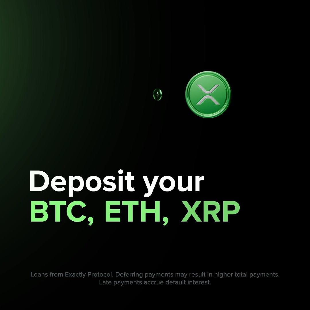 Turn your crypto into instant cash ⏩ Borrow cash or USDC against your BTC, ETH, or XRP without selling your holdings. Get cash deposited straight into your Uphold account instantly. No credit check, no waiting. → Use cash to spend or withdraw → Shorter loan terms = better rates → Repay early with no penalty → Defer your loan & interest payments as needed Get started in the Uphold App 📲 Loans offered through Exactly Protocol 𝚵. Deferring payments may result in higher total payments. Late payments accrue default interest.