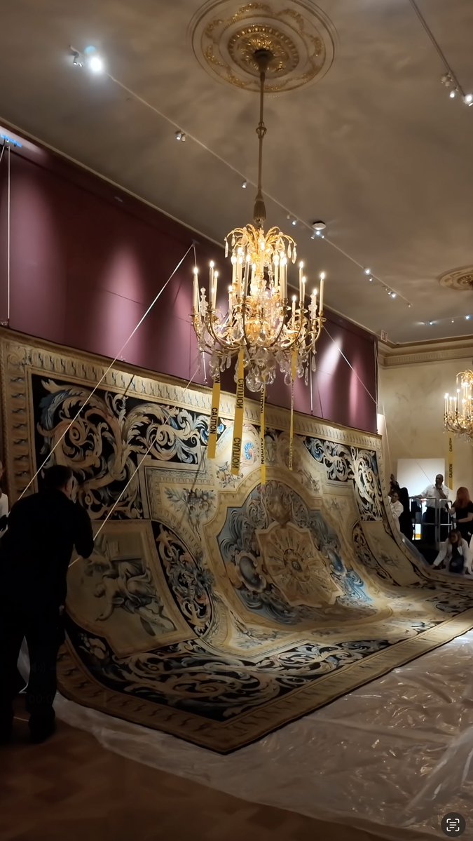 Roll out the carpet, literally! In 1668, Louis XIV commissioned the Savonnerie manufactory to create a series of 92 monumental carpets for the Louvre’s Grande Galerie, one of the most ambitious textile projects of all time. Now, for the first time in The Met’s history, three Savonnerie carpets from this extraordinary commission are on view together. Hear European Sculpture and Decorative Arts curator Wolf Burchard share how the “Music” carpet was installed in the galleries. “A King’s Carpet: Louis XIV and the Savonnerie” is now on view in Galleries 524–528.