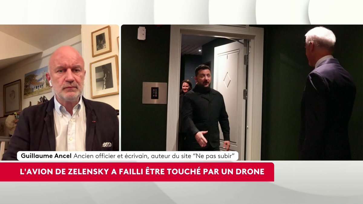 🔴 🗣️ "[Tuer] un président en exercice serait un affront au monde entier", estime l'ancien officier Guillaume ANCEL 🌊. L'avion de Volodymyr Zelensky a failli être touché par un drone. Loïc de La Mornais #SurLeTerrain #canal16