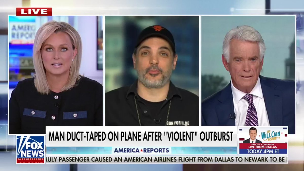 Richard O'Lenick, who helped restrain a belligerent airline passenger with duct tape, said the situation crossed the line when the passenger, Arthur Layne Lundeen, started choking the person next to him. "So at that point, obviously everybody in the cabin understood there was a serious issue." O'Lenick said Lundeen spent about 10 minutes shouting racist and homophobic slurs while flight attendants tried to calm him down. After Lundeen allegedly grabbed another passenger by the throat, O'Lenick and another traveler helped restrain him as flight attendants secured him with duct tape and zip ties until the diverted flight landed in Baltimore. | America Reports