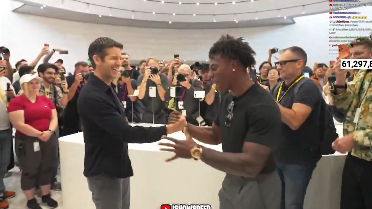 IShowSpeed got a first look at the new foldable iPhone 📲 🎥: YT/ IShowSpeed