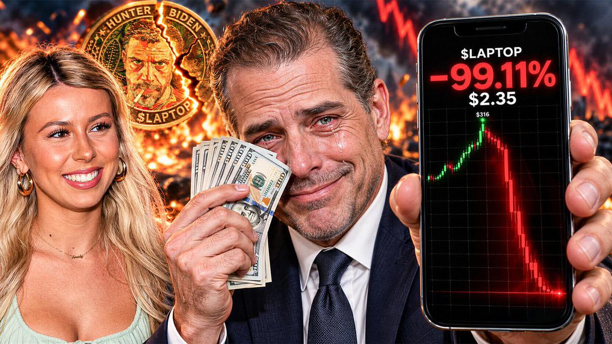 Hunter Biden BANKRUPTS Followers, Rugs Tens of MILLIONS with 'LAPTOP' Memecoin. In all of about 90 minutes, the coin spiked, then immediately crashed more than 99%. Tens of millions of dollars instantly vanished. People trusted the same man that spent foreign money on hookers, ATM cash, porn, escorts, and a sex club, then said he was $17 million in debt with an investment? He should be investigated for fraud. What a total disaster.